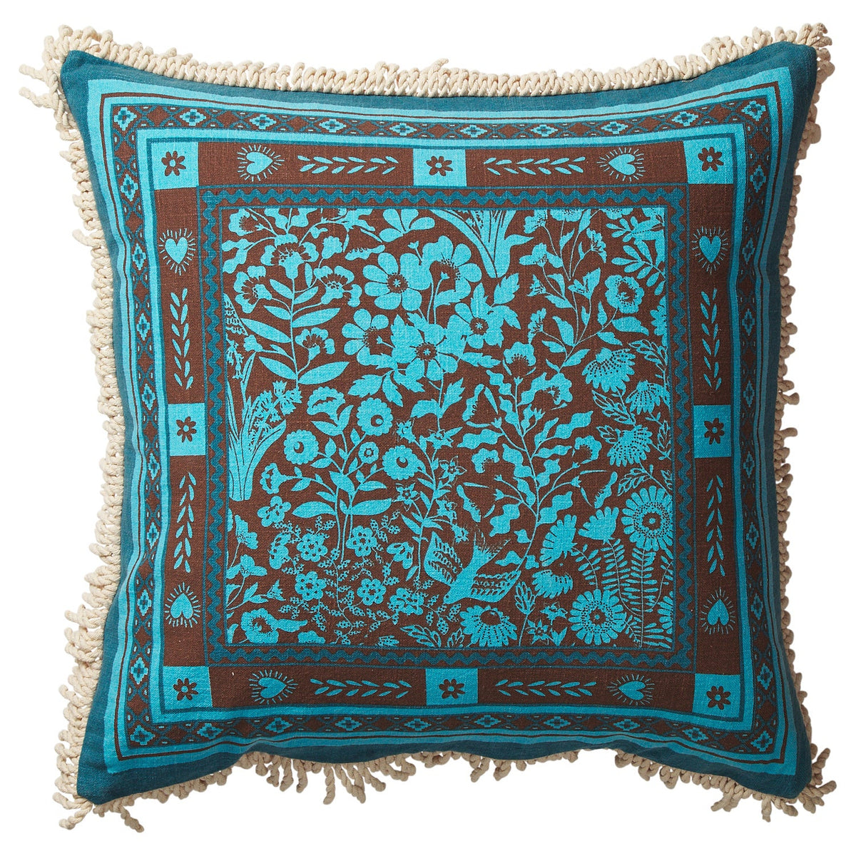 Odessa Reversible Cushion | Turquoise | Feather Insert