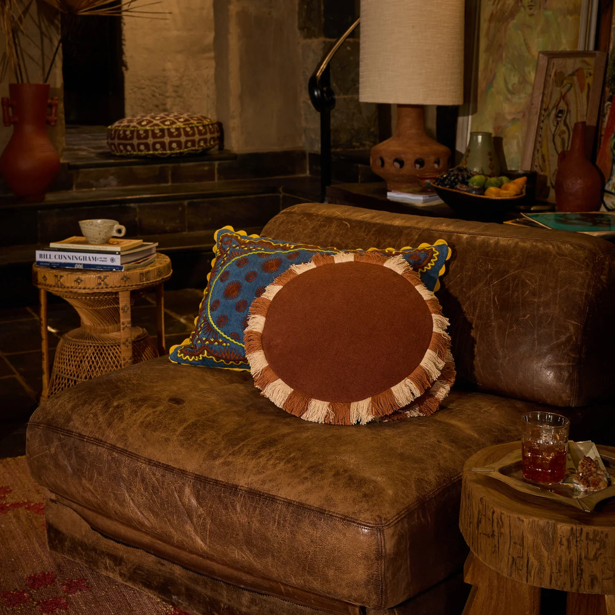 Reese Round Cushion | Umber