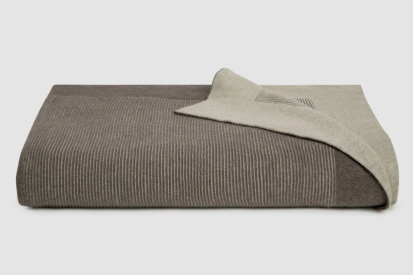 Bemboka Reversible Rib Cotton Blanket | Mocha|Wheat
