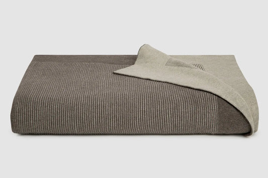 Bemboka Reversible Rib Cotton Blanket | Mocha|Wheat