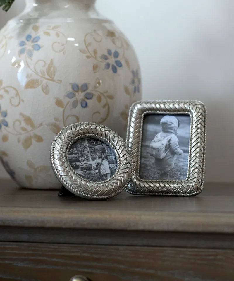 Braided Rope Round Photo Frame
