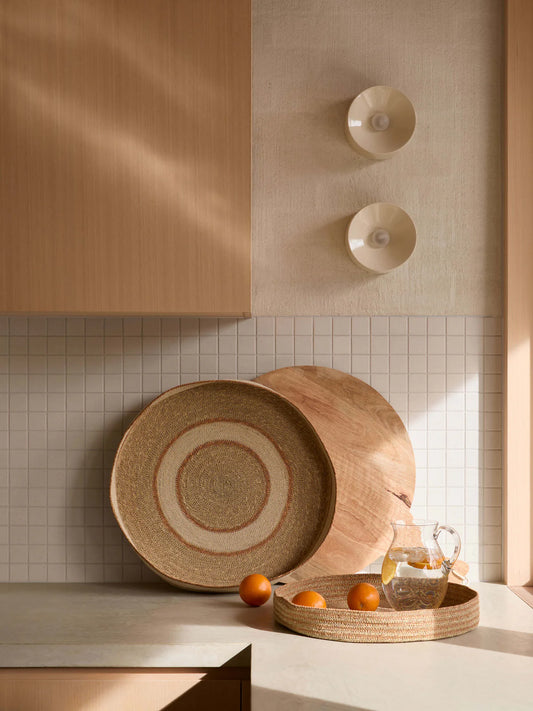 Sabine Tan Woven Tray | Duo