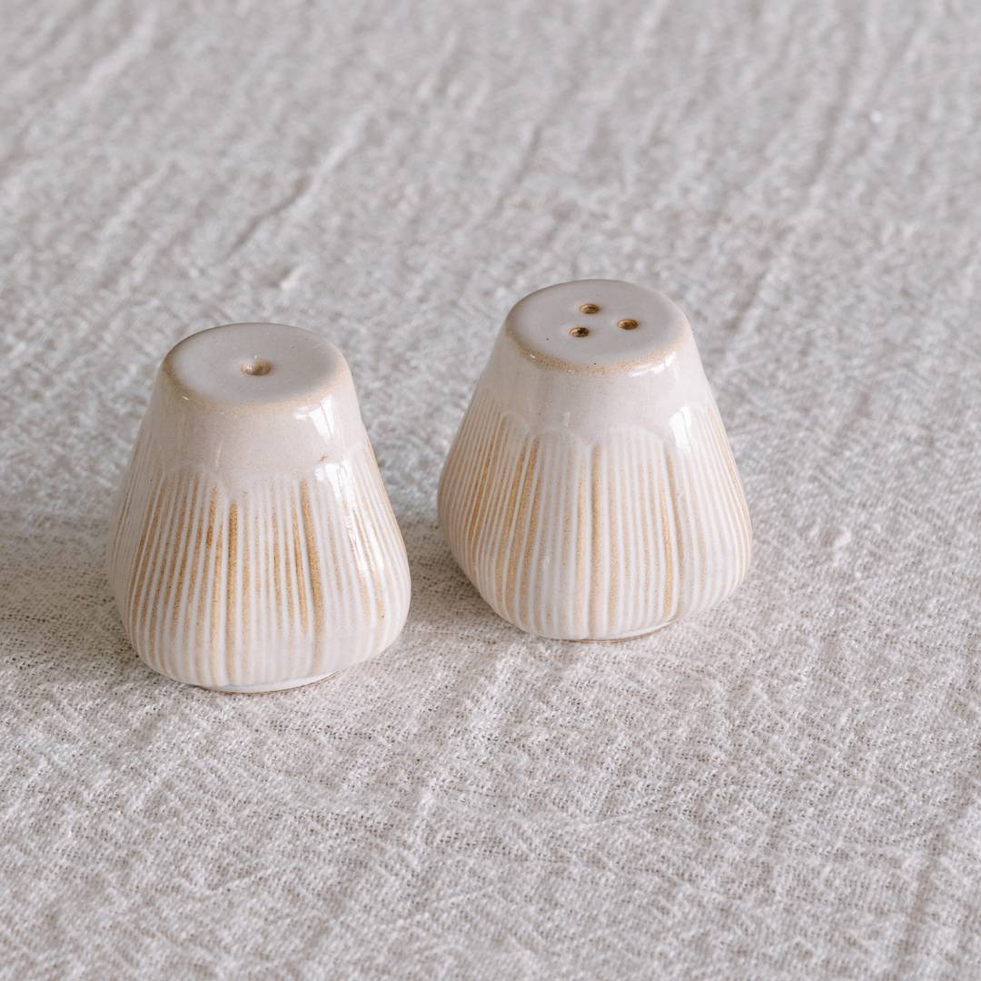 The Botanica Ceramic Salt and Pepper Shakers | Oat