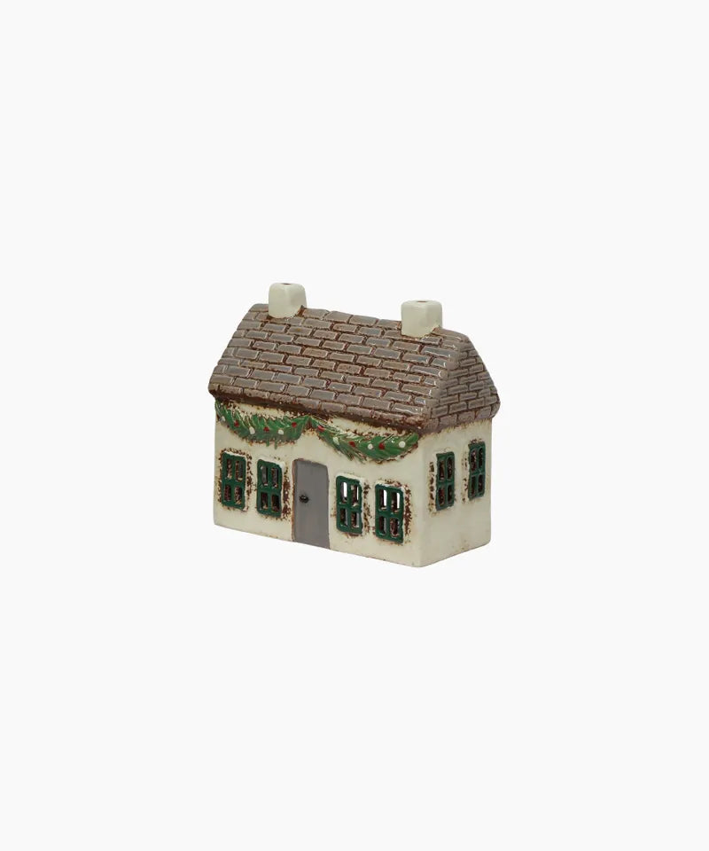 Christmas Tea Light Cottage With Swag