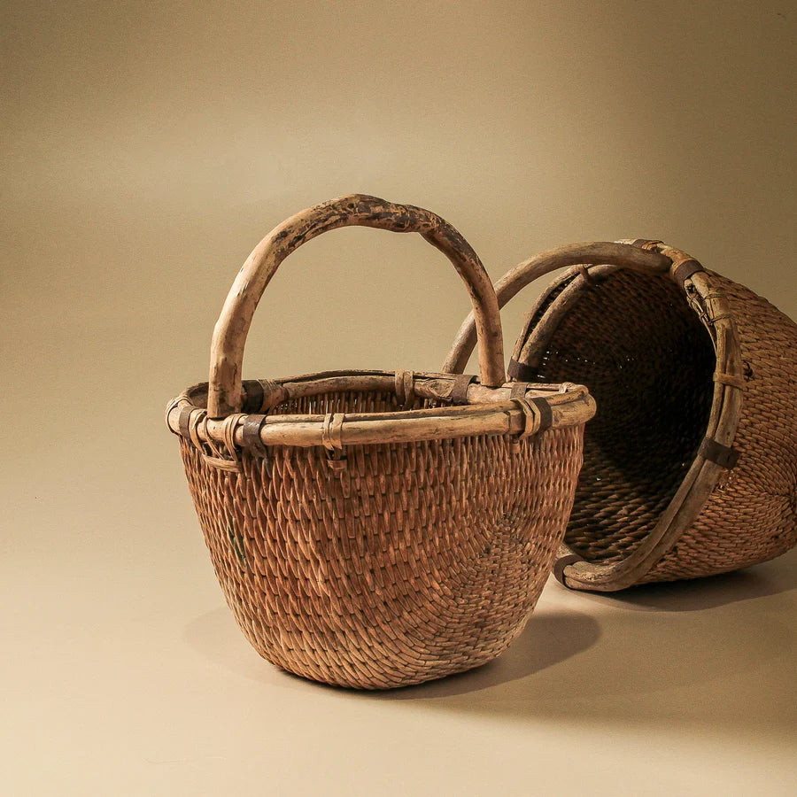 Chinese Vintage Reed Basket