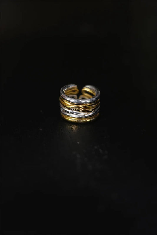 The Silver and 18K Gold Plated Wrap Ring